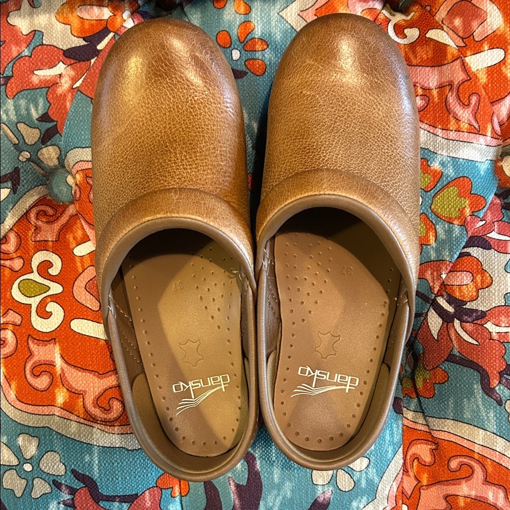 Dansko Tan Leather Slip-On Shoes